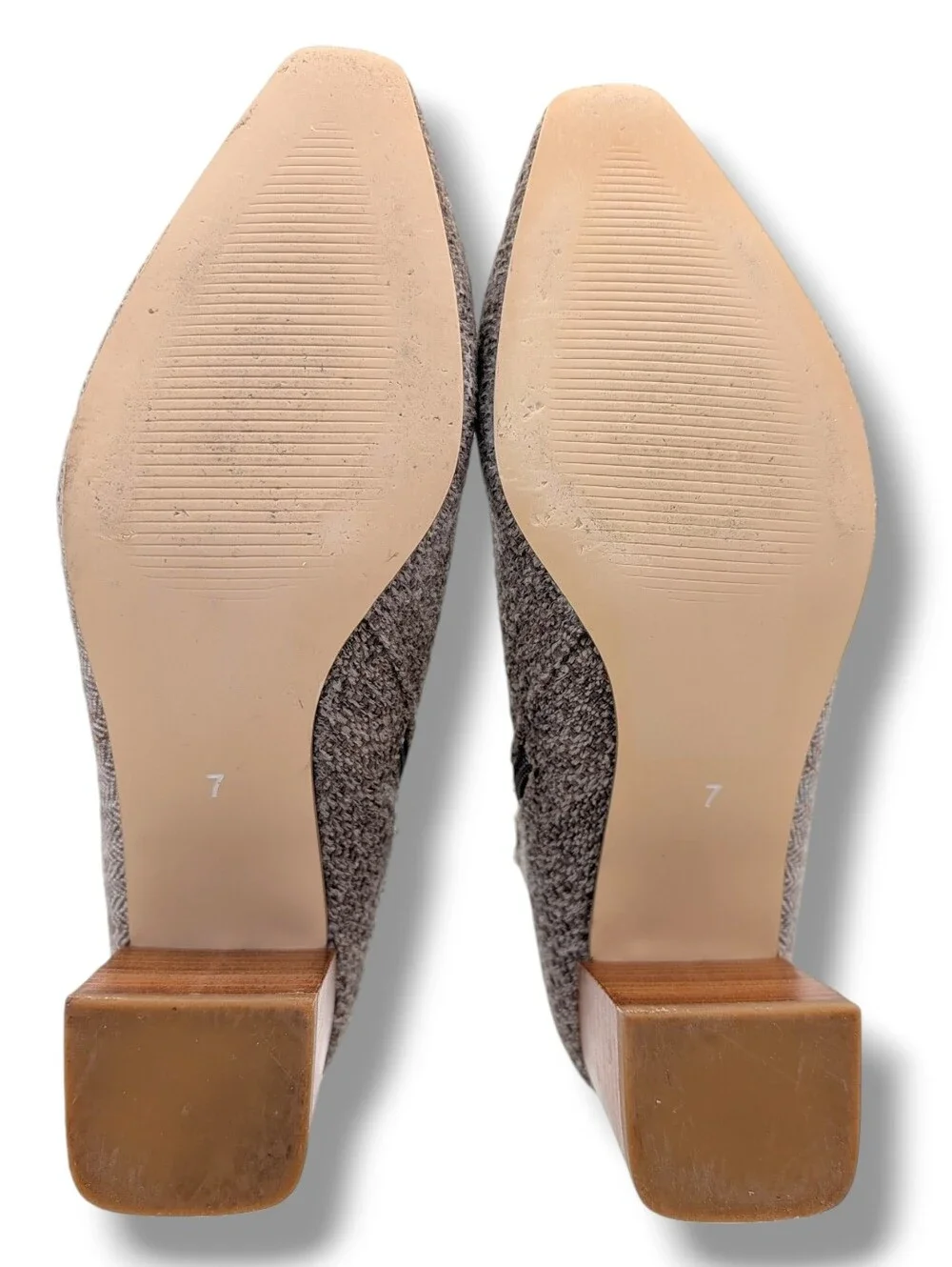 Coconuts by Matisse Sz 7 Herringbone Tweed Stacked Block Heel Ankle Booties